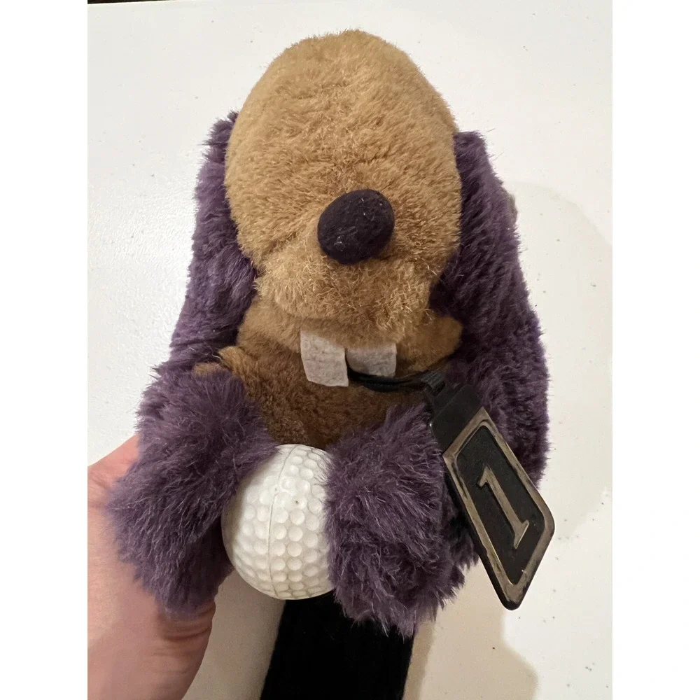 Caddyshack Golf Club Head, Gopher Plush, Driver Cover, Holding Golf Ball, Retro